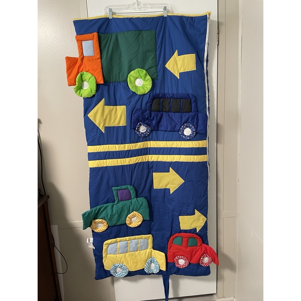 Vintage 2002 3D Transportation Themed Cars, Trucks, Bus Kid's Sleeping bag